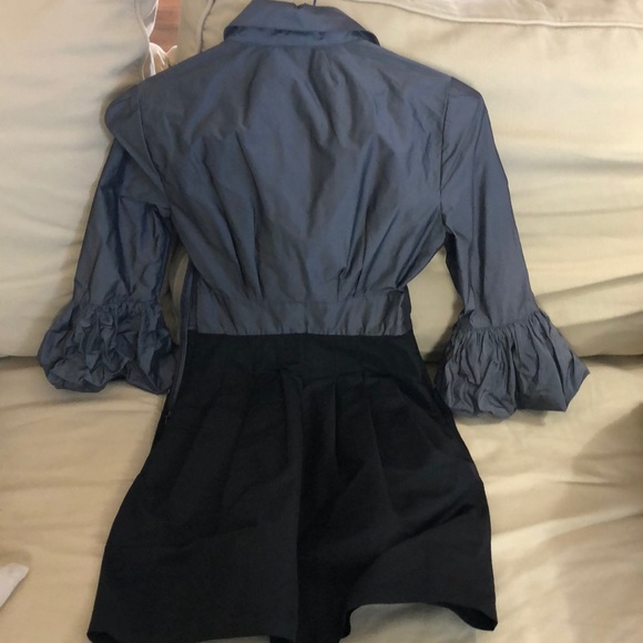 BCBG MaxAzria Taffeta Dress Black/Grey Size 0 - Picture 5 of 7